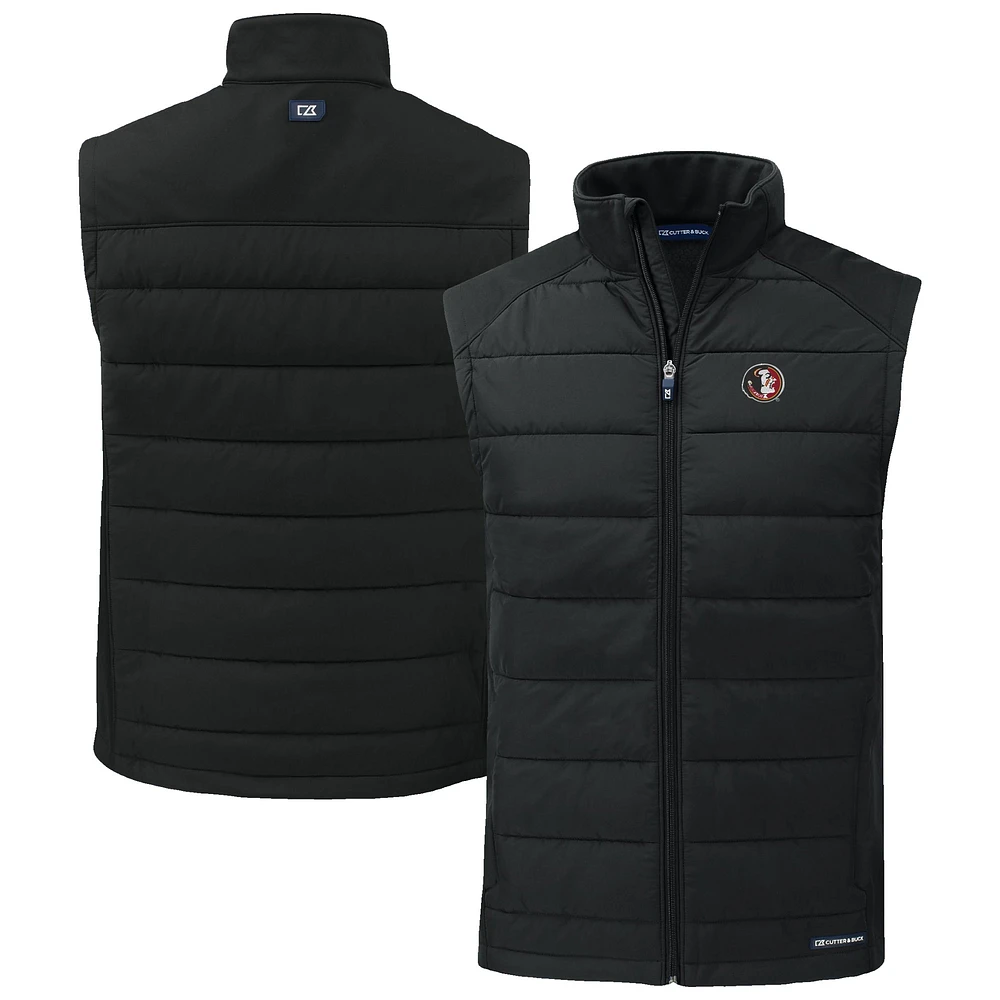 Men's Cutter & Buck Florida State Seminoles Evoke Hybrid Eco Softshell Recycled Full-Zip Vest