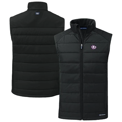 Men's Cutter & Buck TCU Horned Frogs Evoke Hybrid Eco Softshell Recycled Full-Zip Vest