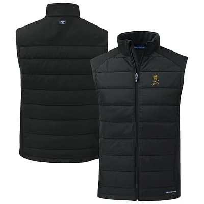 Men's Cutter & Buck Black Wichita State Shockers Evoke Hybrid Eco Softshell Recycled Full-Zip Vest