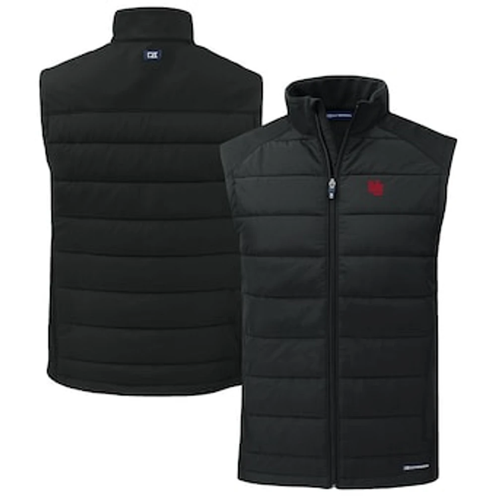 Men's Cutter & Buck Nebraska Huskers Evoke Hybrid Eco Softshell Recycled Full-Zip Vest