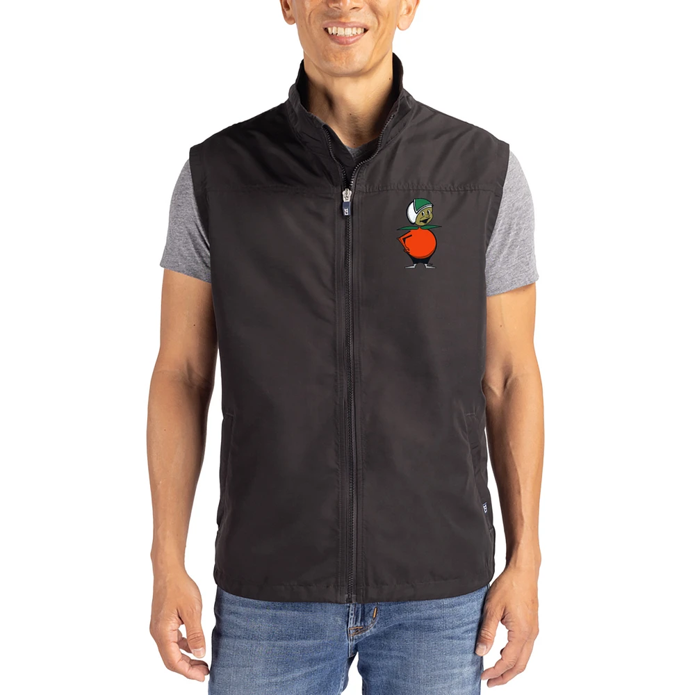 Men's Cutter & Buck Black UCF Knights Charter Eco Recycled Full-Zip Vest