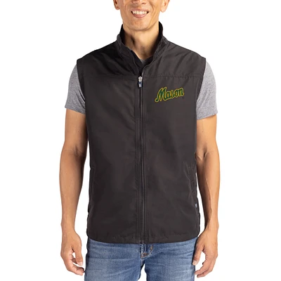 Men's Cutter & Buck George Mason Patriots Charter Eco Recycled Full-Zip Vest