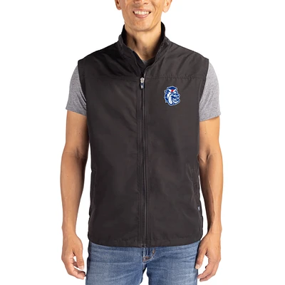 Men's Cutter & Buck Fresno State Bulldogs Charter Eco Recycled Full-Zip Vest