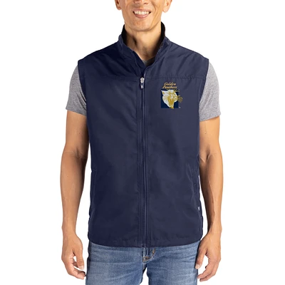 Men's Cutter & Buck Navy FIU Panthers Charter Eco Recycled Full-Zip Vest
