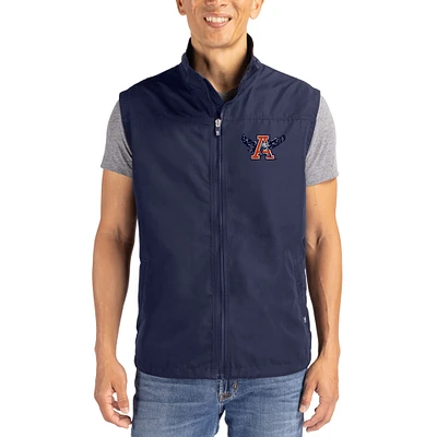 Men's Cutter & Buck Navy Auburn Tigers Charter Eco Recycled Full-Zip Vest