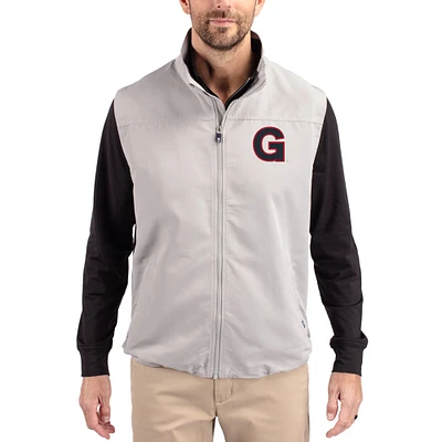 Men's Cutter & Buck Gray Gonzaga Bulldogs Charter Eco Recycled Full-Zip Vest