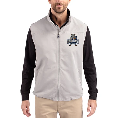 Men's Cutter & Buck Gray Utah State Aggies Charter Eco Recycled Full-Zip Vest