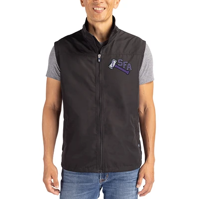 Men's Cutter & Buck Stephen F Austin Lumberjacks Charter Eco Recycled Full-Zip Vest