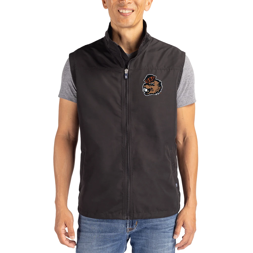 Men's Cutter & Buck Oregon State Beavers Charter Eco Recycled Full-Zip Vest
