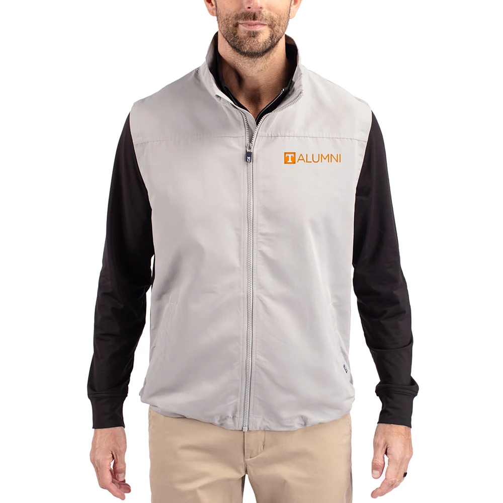 Men's Cutter & Buck Gray Tennessee Volunteers Charter Eco Recycled Full-Zip Vest