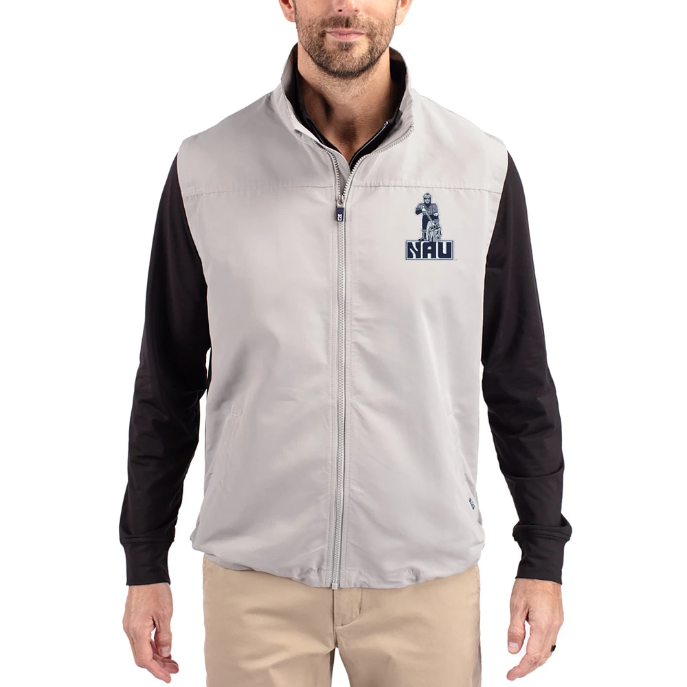 Men's Cutter & Buck Gray Northern Arizona Lumberjacks Charter Eco Recycled Full-Zip Vest