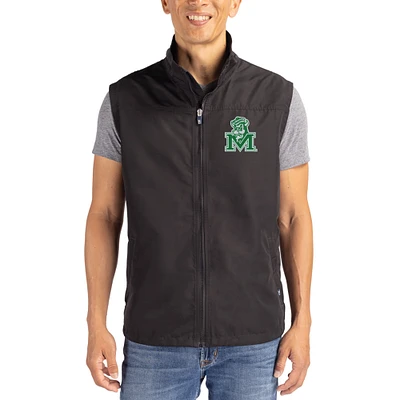 Men's Cutter & Buck Marshall Thundering Herd Charter Eco Recycled Full-Zip Vest