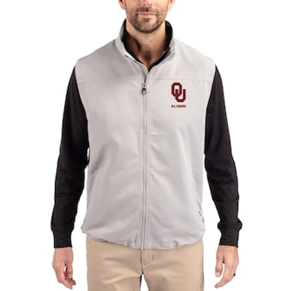 Men's Cutter & Buck Oklahoma Sooners Charter Eco Recycled Full-Zip Vest