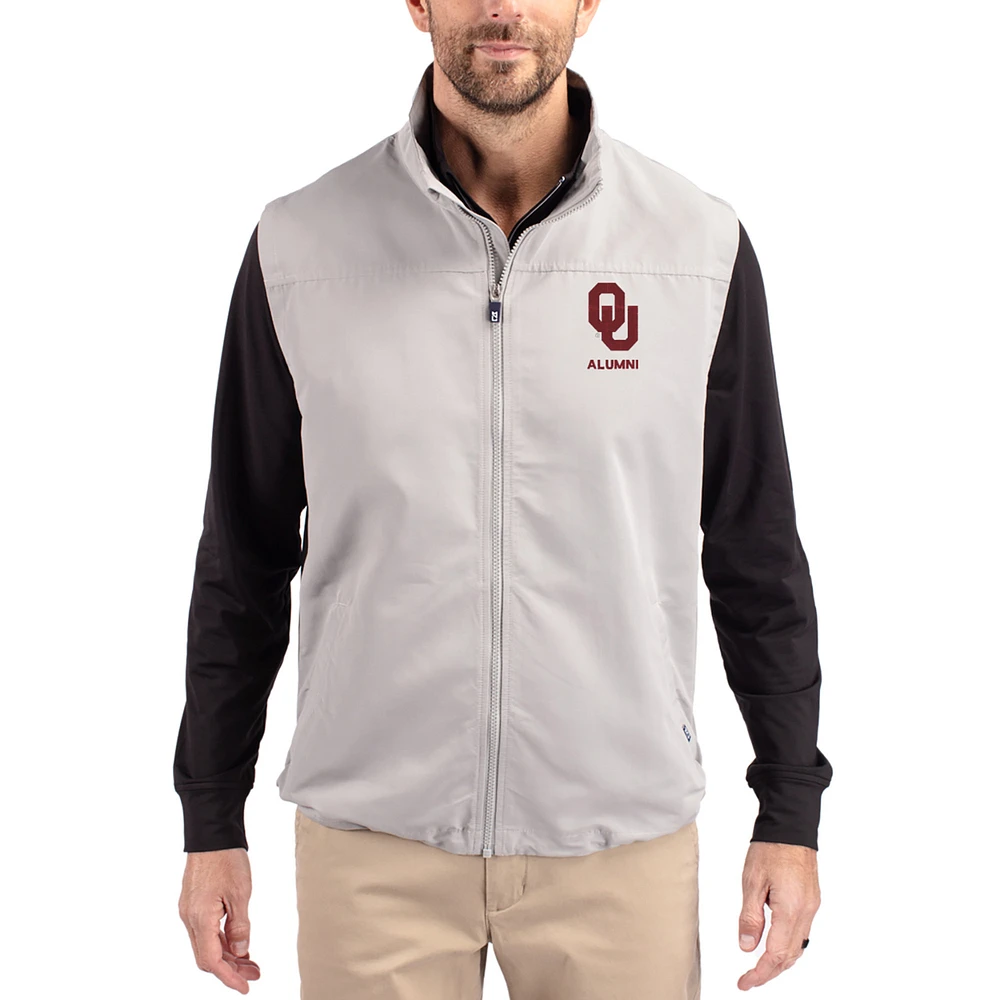 Men's Cutter & Buck Oklahoma Sooners Charter Eco Recycled Full-Zip Vest