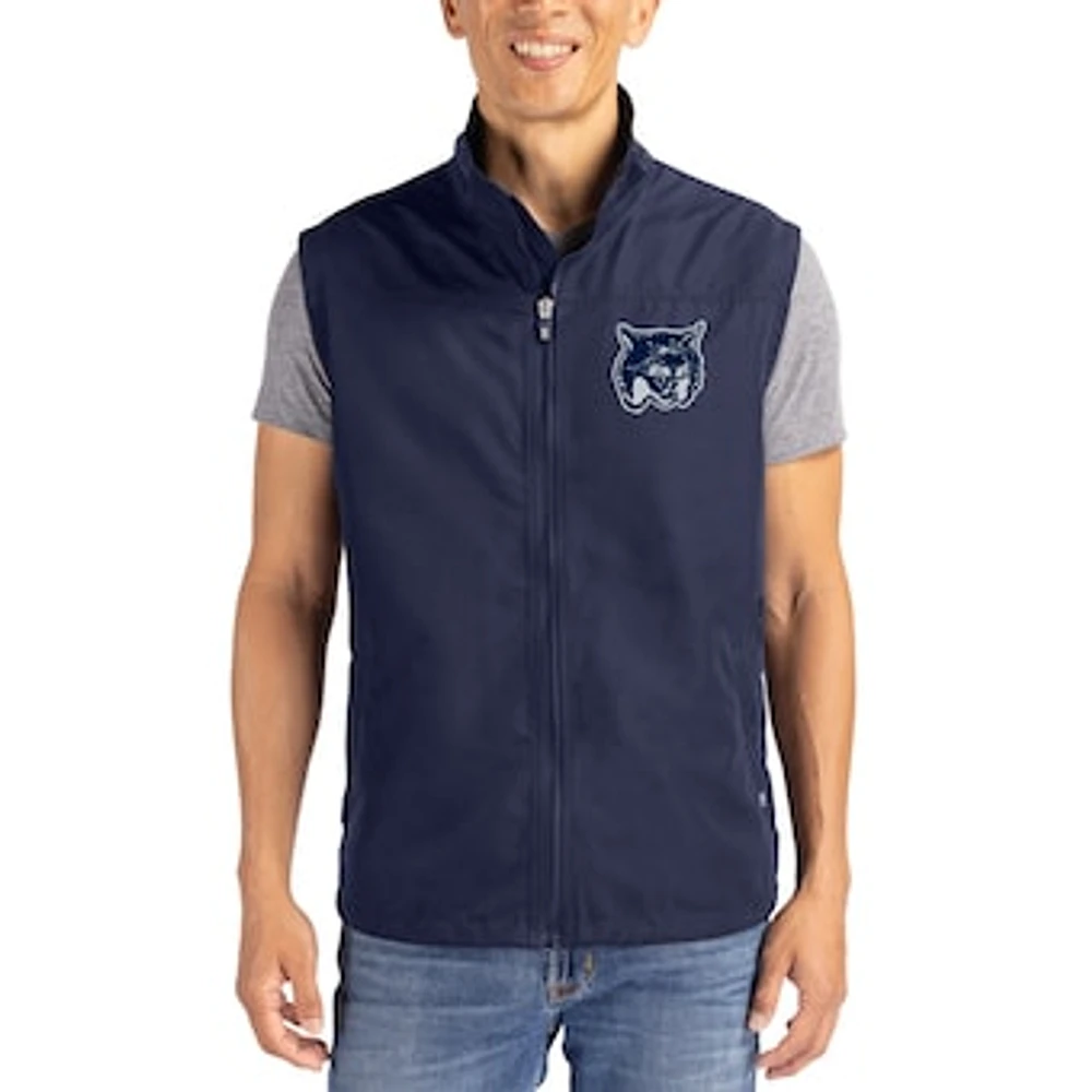 Men's Cutter & Buck Navy New Hampshire Wildcats Charter Eco Recycled Full-Zip Vest