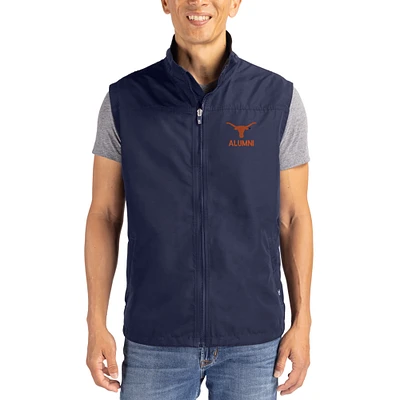 Men's Cutter & Buck Navy Texas Longhorns Charter Eco Recycled Full-Zip Vest