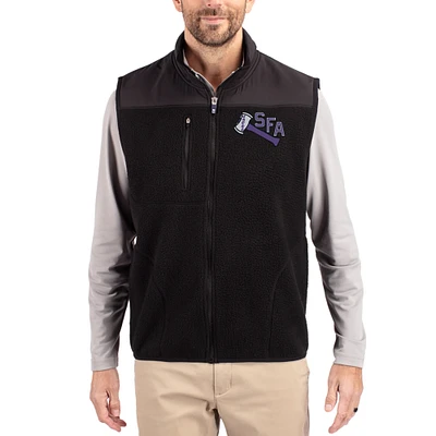 Men's Cutter & Buck Stephen F Austin Lumberjacks Cascade Eco Fleece Full-Zip Vest