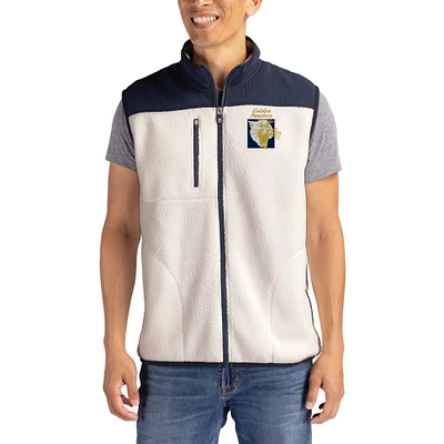 Men's Cutter & Buck Oatmeal FIU Panthers Cascade Eco Fleece Full-Zip Vest