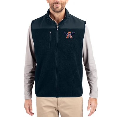Men's Cutter & Buck Navy Auburn Tigers Cascade Eco Fleece Full-Zip Vest