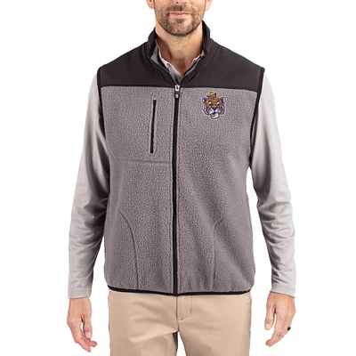 Men's Cutter & Buck LSU Tigers Cascade Eco Fleece Full-Zip Vest