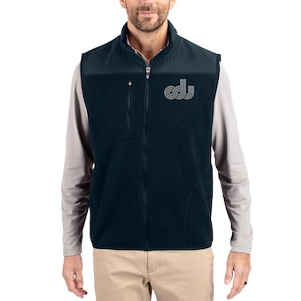 Men's Cutter & Buck Navy Old Dominion Monarchs Cascade Eco Fleece Full-Zip Vest
