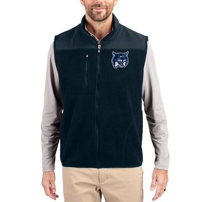 Men's Cutter & Buck Navy New Hampshire Wildcats Cascade Eco Fleece Full-Zip Vest