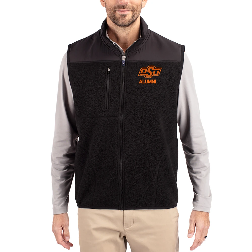 Men's Cutter & Buck Oklahoma State Cowboys Cascade Eco Fleece Full-Zip Vest