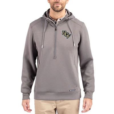 Men's Cutter & Buck Gray UCF Knights Roam Eco Recycled Half-Zip Pullover Hoodie