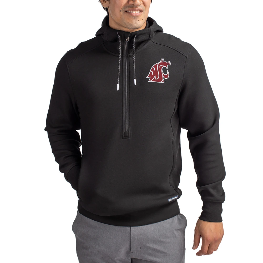 Men's Cutter & Buck Washington State Cougars Roam Eco Recycled Half-Zip Pullover Hoodie