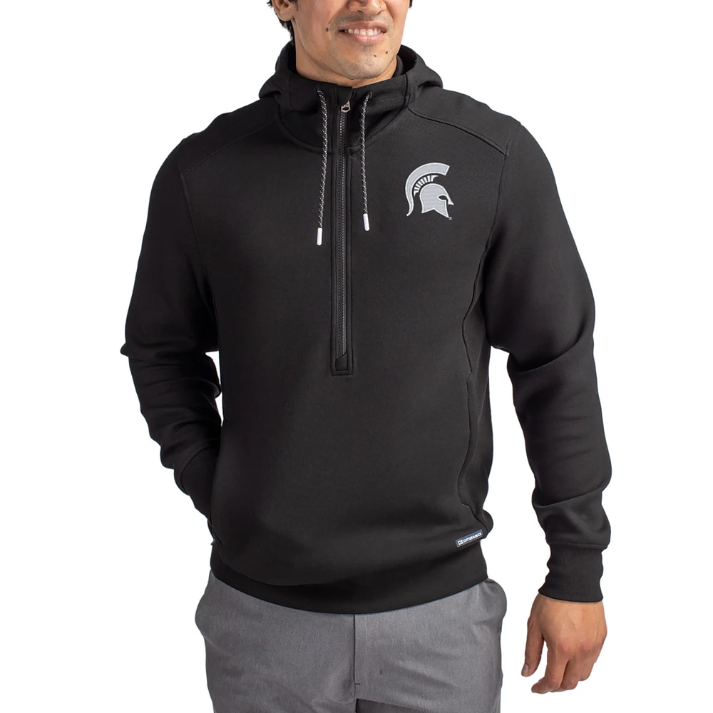 Men's Cutter & Buck Michigan State Spartans Roam Eco Recycled Half-Zip Pullover Hoodie