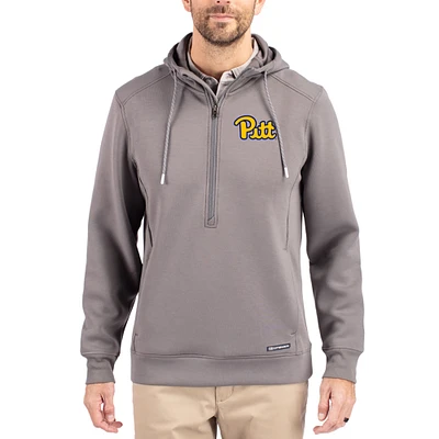 Men's Cutter & Buck Pitt Panthers Roam Eco Recycled Half-Zip Pullover Hoodie