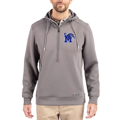 Men's Cutter & Buck Memphis Tigers Roam Eco Recycled Half-Zip Pullover Hoodie