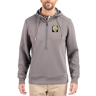 Men's Cutter & Buck Gray FIU Panthers Roam Eco Recycled Half-Zip Pullover Hoodie