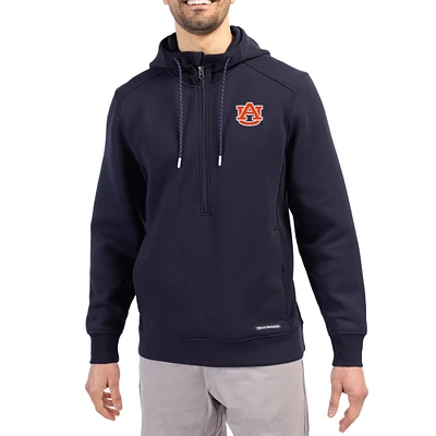 Men's Cutter & Buck Navy Auburn Tigers Roam Eco Recycled Half-Zip Pullover Hoodie