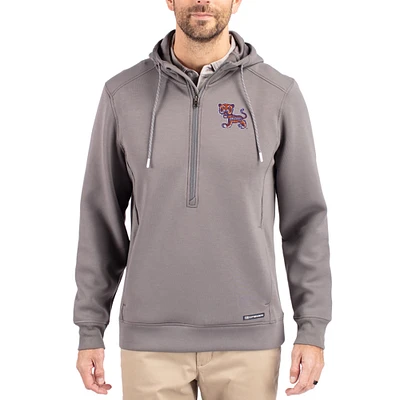 Men's Cutter & Buck Clemson Tigers Roam Eco Recycled Half-Zip Pullover Hoodie