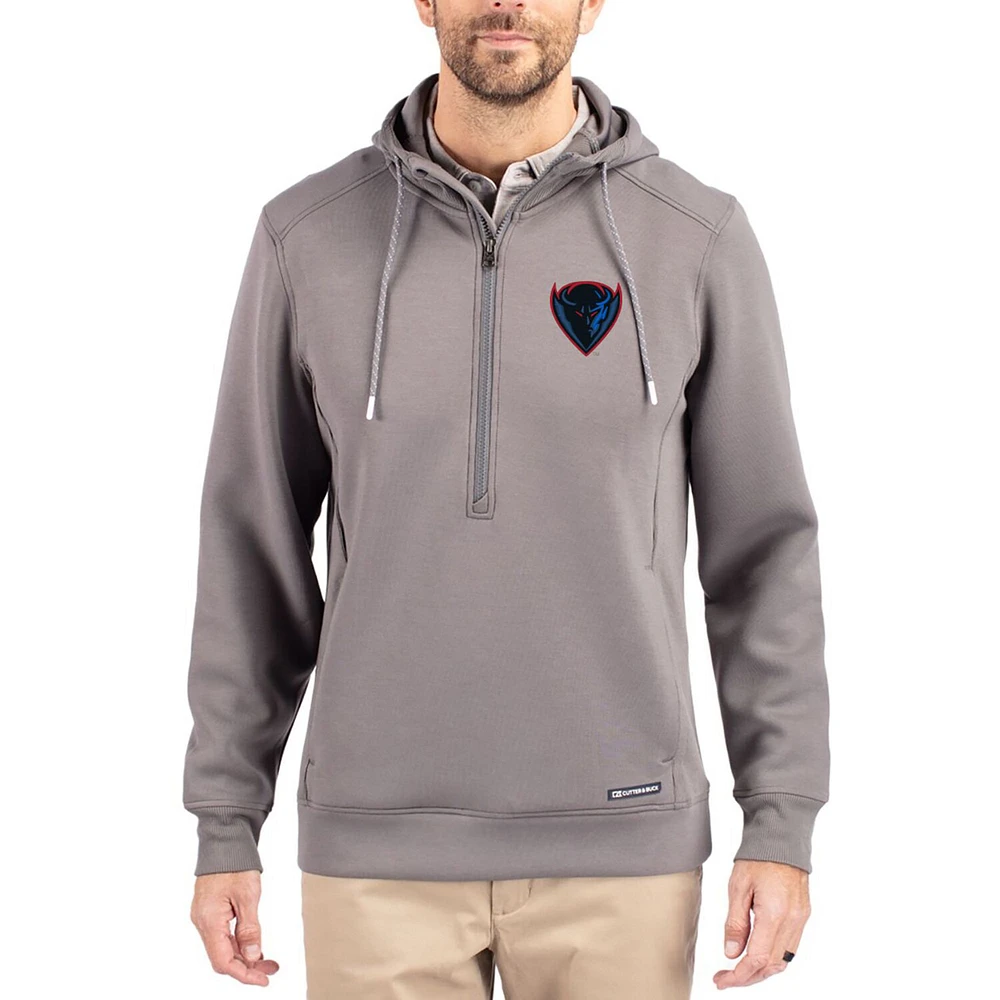 Men's Cutter & Buck DePaul Blue Demons Roam Eco Recycled Half-Zip Pullover Hoodie