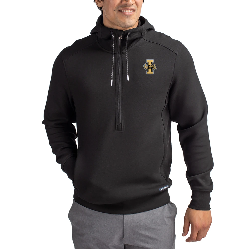 Men's Cutter & Buck Black Idaho Vandals Roam Eco Recycled Half-Zip Pullover Hoodie