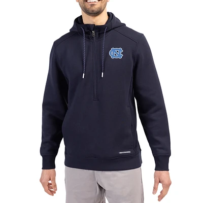 Men's Cutter & Buck Navy North Carolina Tar Heels Roam Eco Recycled Half-Zip Pullover Hoodie