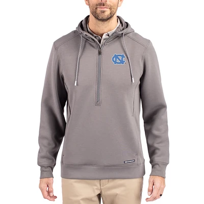 Men's Cutter & Buck Gray North Carolina Tar Heels Roam Eco Recycled Half-Zip Pullover Hoodie