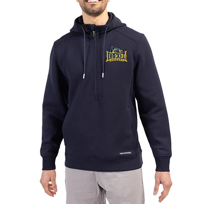 Men's Cutter & Buck Navy Drexel Dragons Roam Eco Recycled Half-Zip Pullover Hoodie