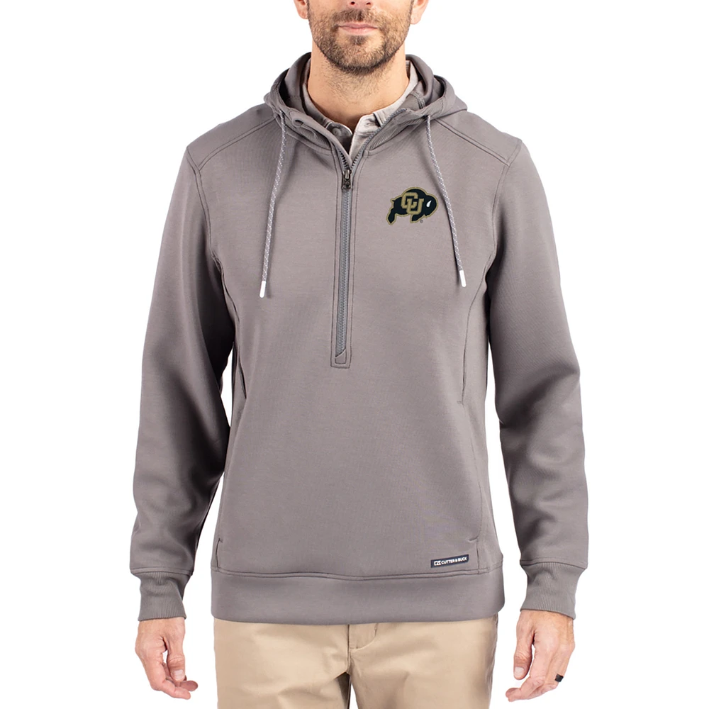 Men's Cutter & Buck Gray Colorado Buffaloes Roam Eco Recycled Half-Zip Pullover Hoodie