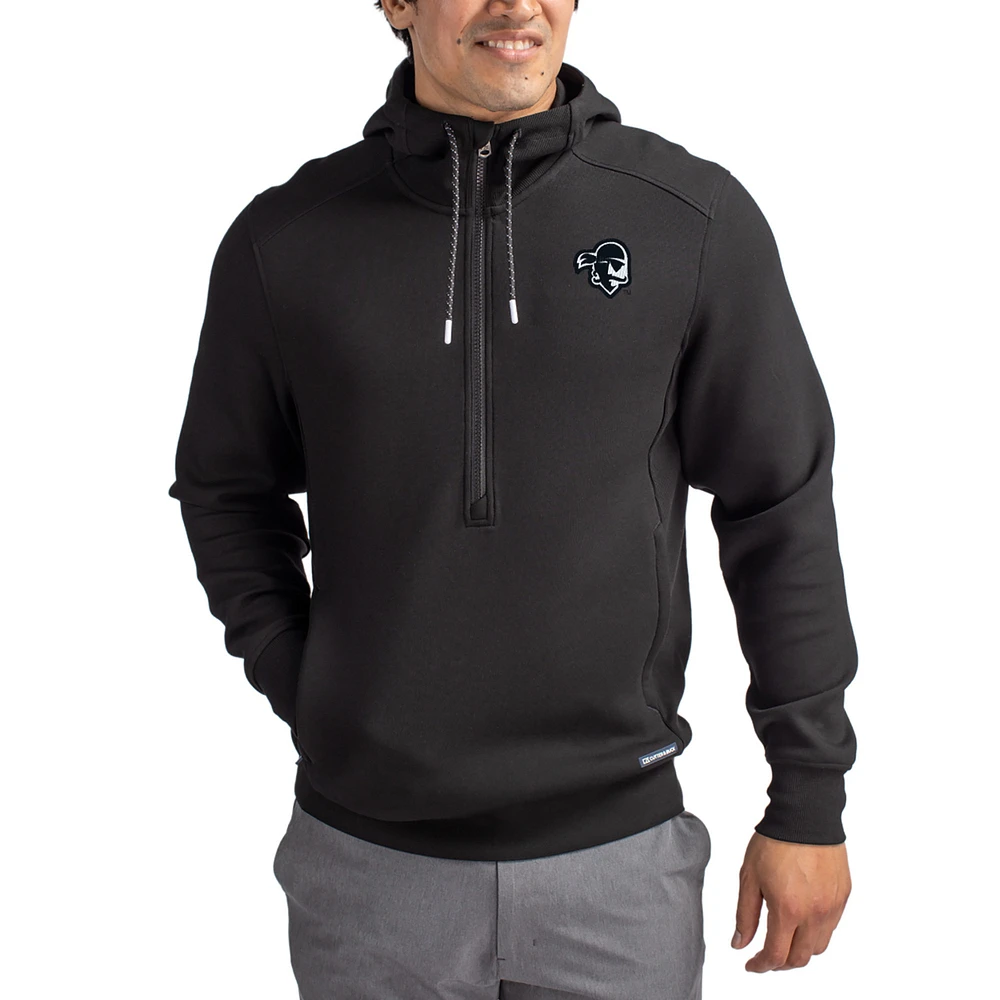Men's Cutter & Buck Black Seton Hall Pirates Roam Eco Recycled Half-Zip Pullover Hoodie