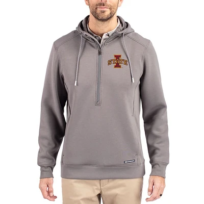Men's Cutter & Buck Iowa State Cyclones Roam Eco Recycled Half-Zip Pullover Hoodie