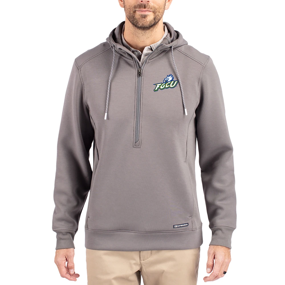 Men's Cutter & Buck Gray Florida Gulf Coast Eagles Roam Eco Recycled Half-Zip Pullover Hoodie