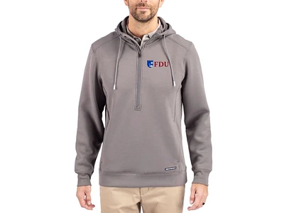 Men's Cutter & Buck Gray Fairleigh Dickinson Knights Roam Eco Recycled Half-Zip Pullover Hoodie
