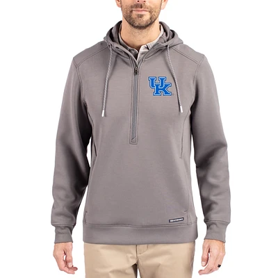 Men's Cutter & Buck Gray Kentucky Wildcats Roam Eco Recycled Half-Zip Pullover Hoodie