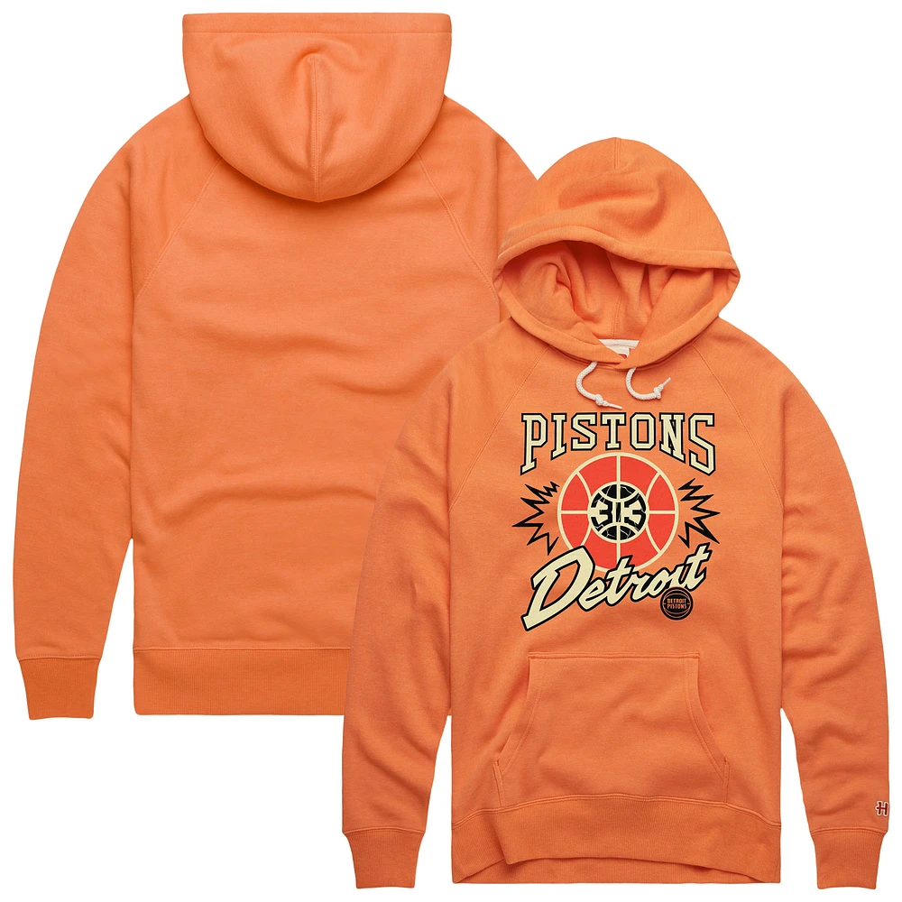 Unisex Homage Orange Detroit Pistons Hometown Edition Tri-Blend Raglan Pullover Hoodie