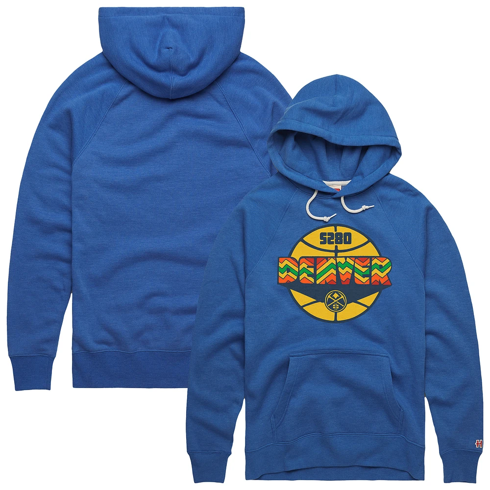 Unisex Homage Royal Denver Nuggets Hometown Edition Tri-Blend Pullover Hoodie