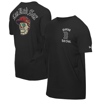 Men's New Era Black Boston Red Sox Sugar Skulls T-Shirt