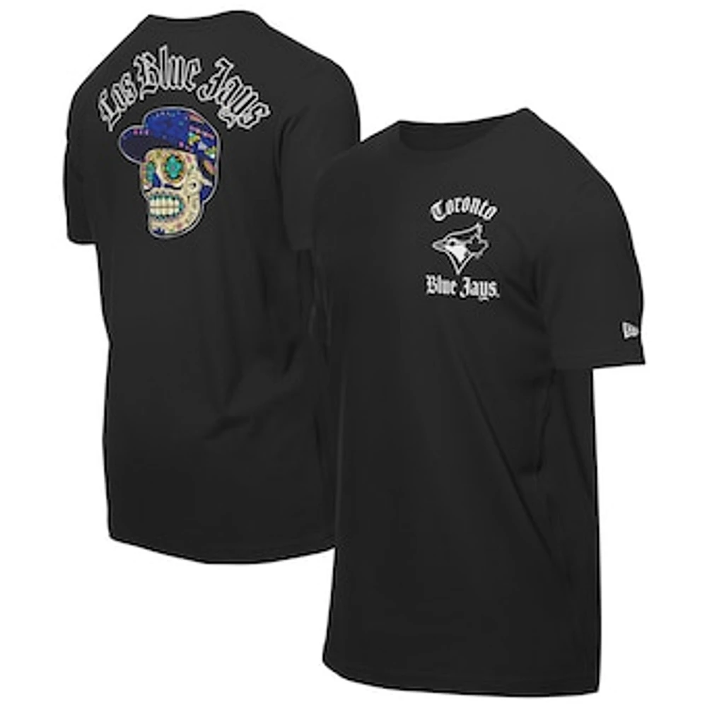 Men's New Era Black Toronto Blue Jays Sugar Skulls T-Shirt